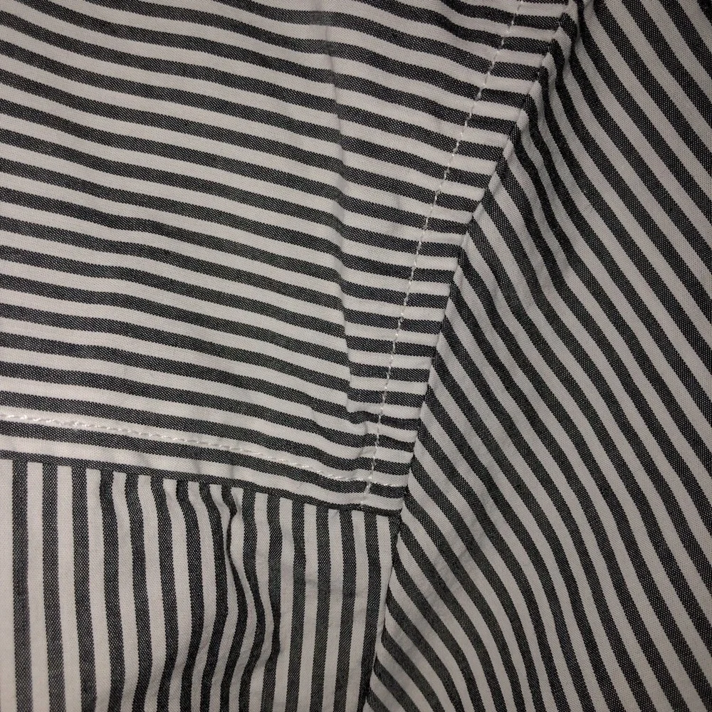 J.Crew striped hi lo blouse size 2 White and blue chambray stripes 100% cotton